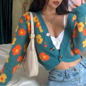 Floral fall sweater
